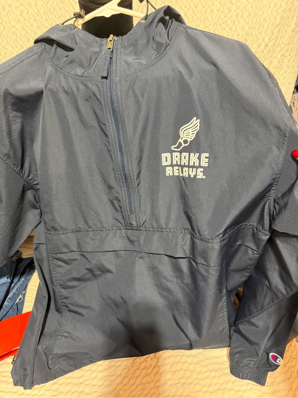 Champion Navy Drake Relays Hooded Windbreaker Jacket